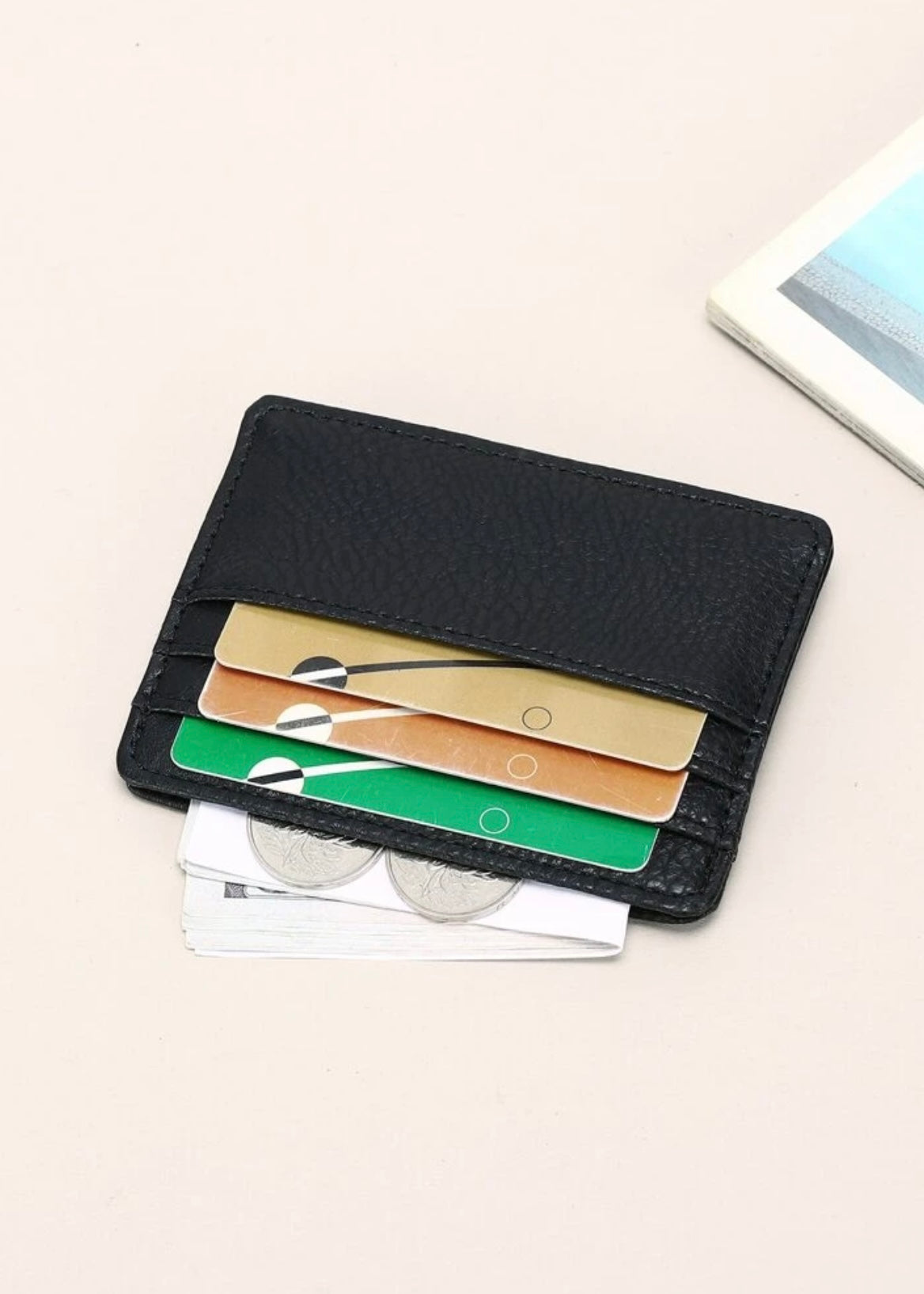 Cartera de tarjetas de Saffiano PU